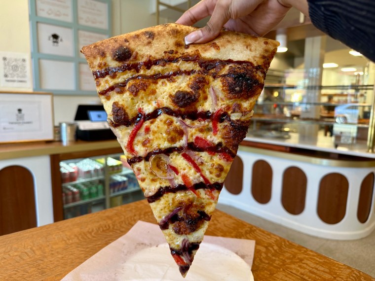 Slice of pizza from Zambies pizza in NoDa Charlotte, North Carolina