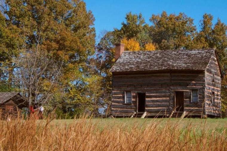 The James K. Polk House at the historic site in Pineville, North Carolina