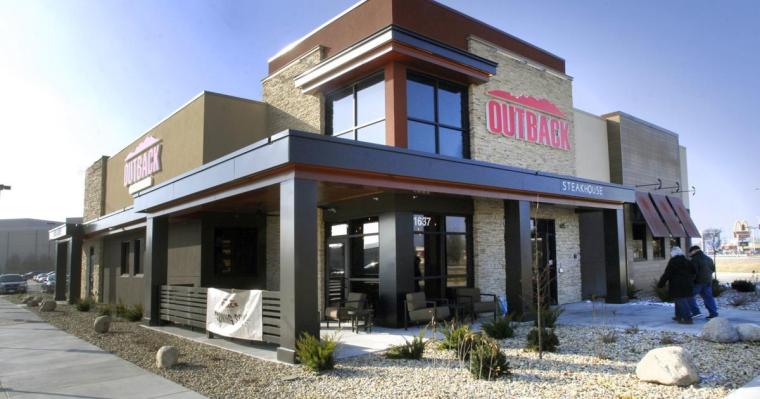 Outback Steakhouse exterior at Belgate in Charlotte, NC