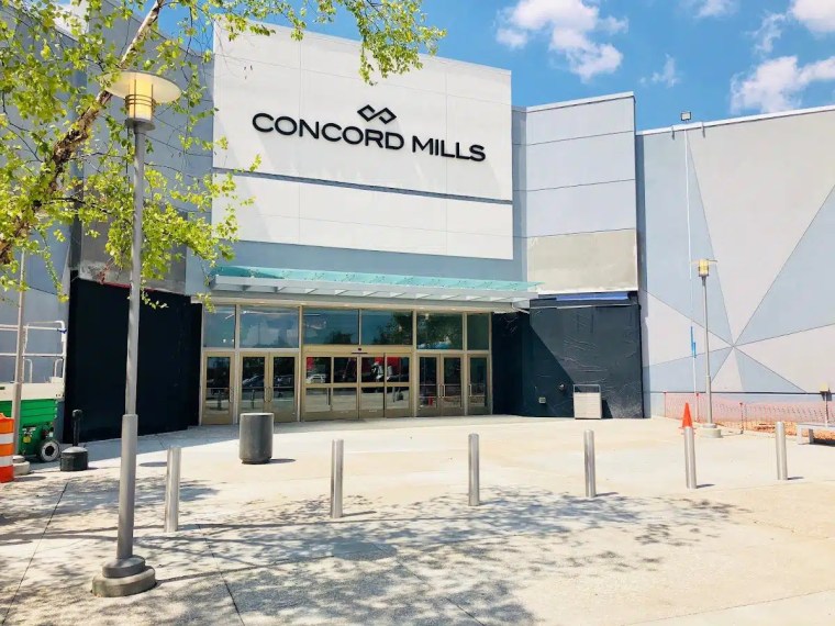 Exterior entrance at Concord Mills Mall in Concord, NC