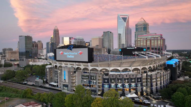 Areal photo of Bank of America Stadium
