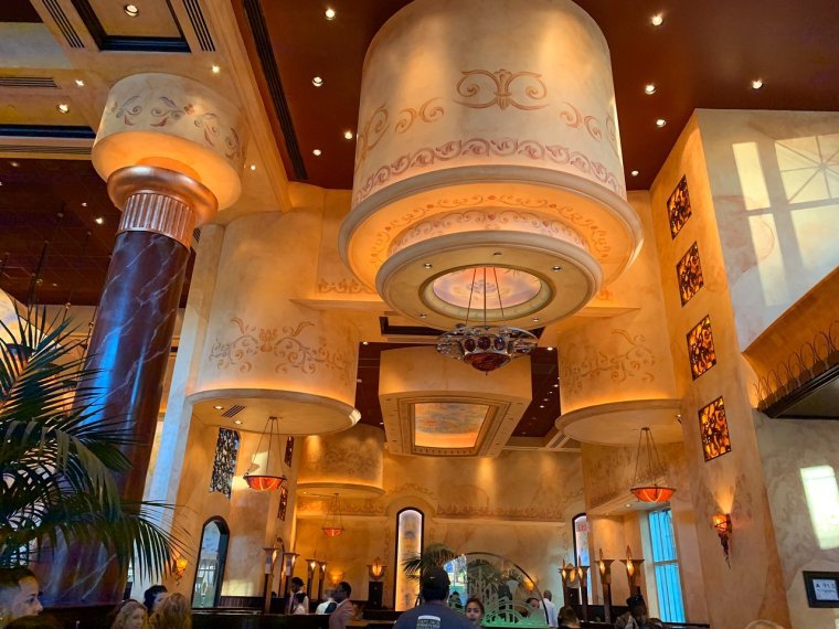 Ornate ceiling at Cheesecake Factory at SouthPark Mall in Charlotte, NC
