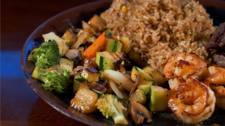 Japanese prepared hibachi meal from Hibachi Pit in Concord, NC