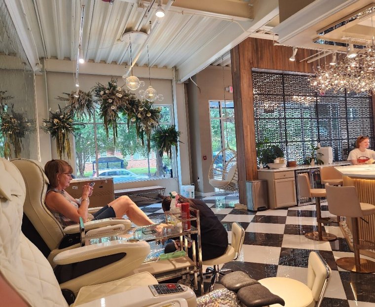 Interior of Modish Nails in Plaza Midwood on Central Ave. in Charlotte, NC